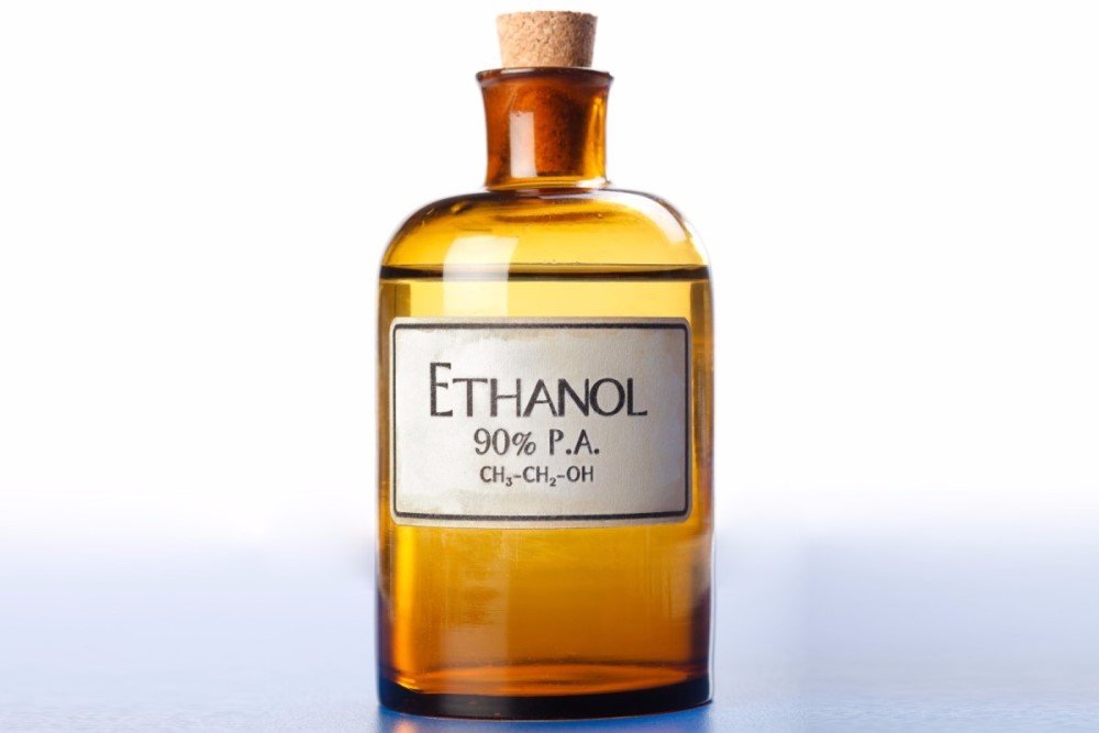 Ethanol in a bottle