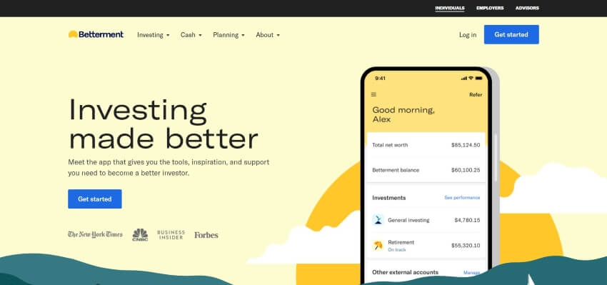 Betterment Homepage