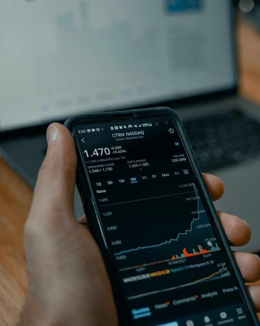 Track stock market shifts anywhere