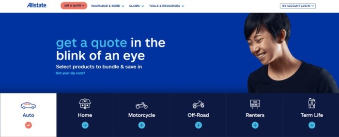 Allstate website