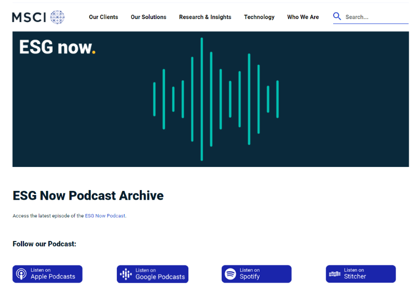 ESG Now Podcast MSCI