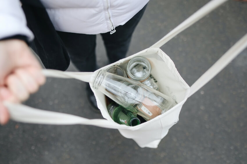 Eco Bag with Glass Bottles