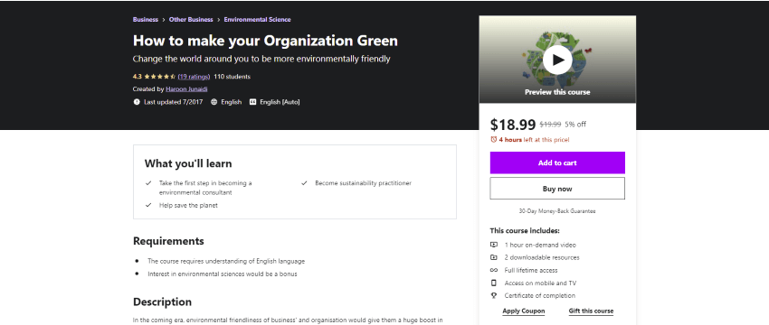 How to make your Organization Green Course