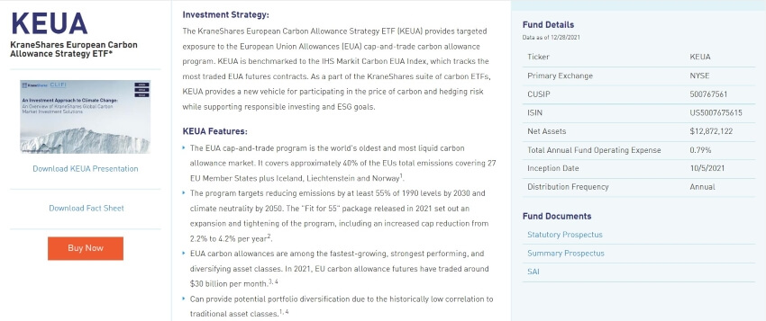 KraneShares European Carbon Allowance (KEUA)