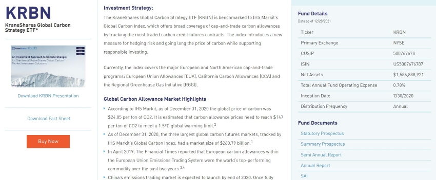 KraneShares Global Carbon (KRBN)