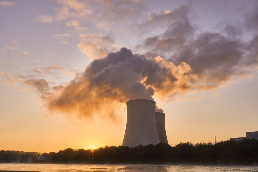 Nuclear Power Plant and its White Smoke