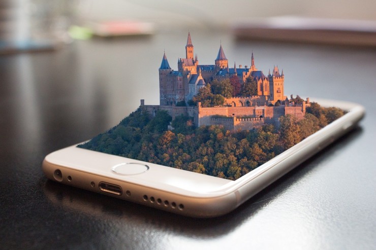 Phone Screen with a 3D design of a Castle