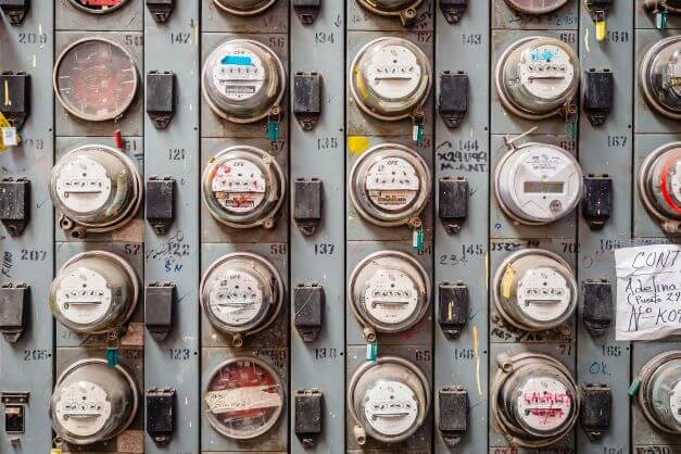 Electric Meters on a Wall