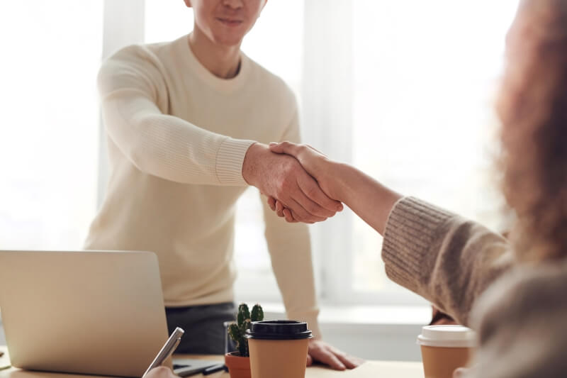 Man and Woman Handshake