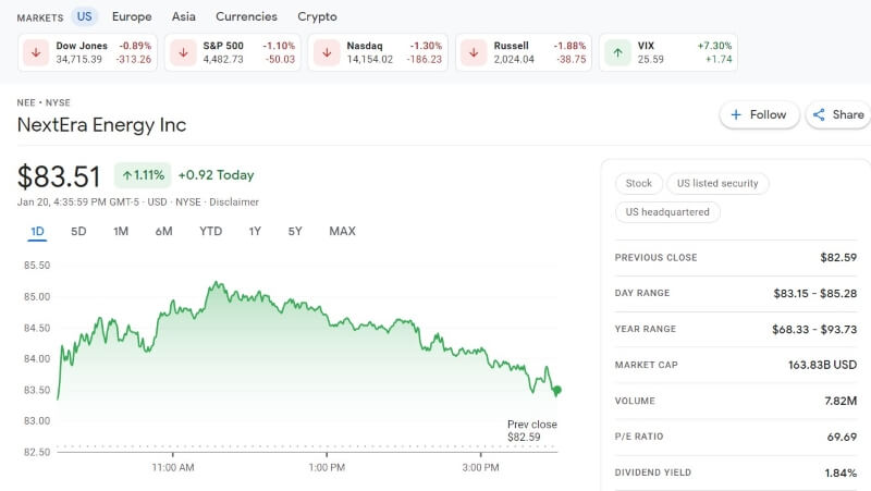 NextEra Energy Inc Stocks