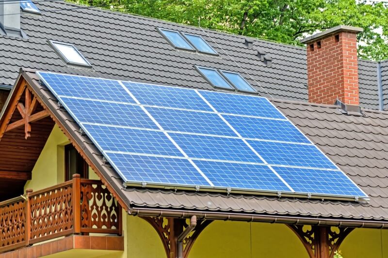 Solar Panel Installed on a Roof