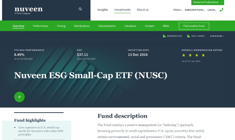 Nuveen ESG Small-Cap ETF (NUSC)