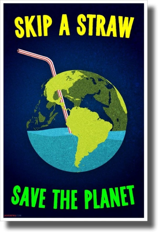 Skip a Straw, Save The Planet Poster