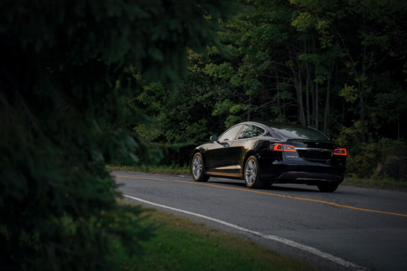 Black Car on a Road Trip