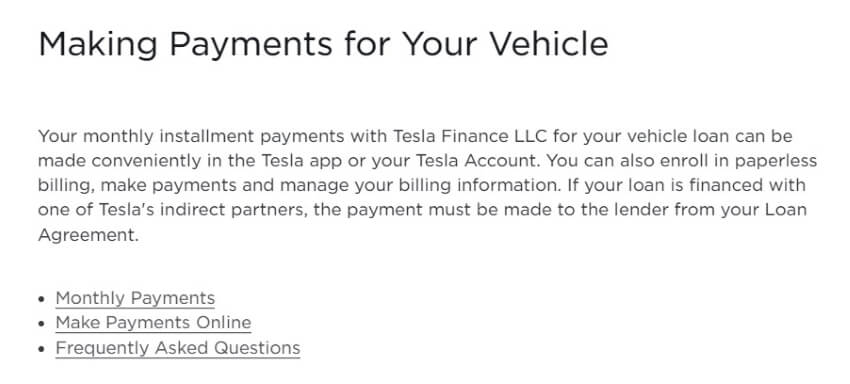 Tesla Loan Payments