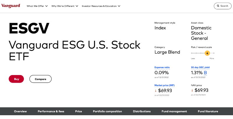 Vanguard ESG U.S. Stock ETF