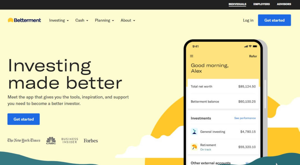 Betterment homepage image