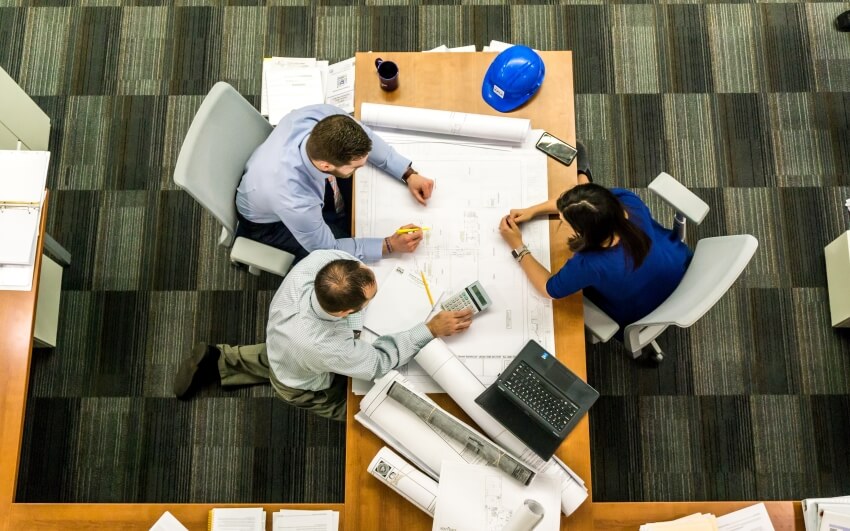 Group of Engineers Working on a Project