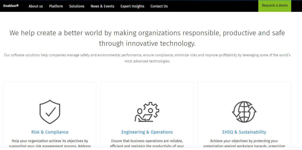 Enablon homepage image