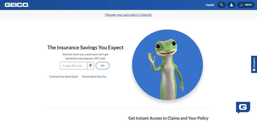 GEICO Website Page
