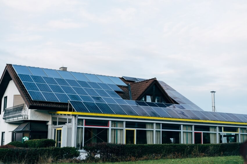 Rooftop Filled with Solar Panels