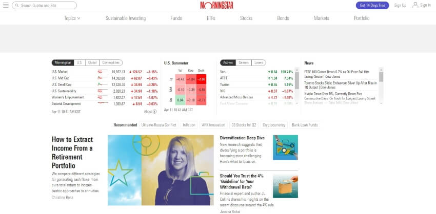 Morningstar Homepage