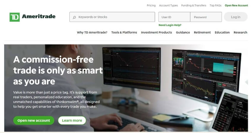 TD Ameritrade Homepage