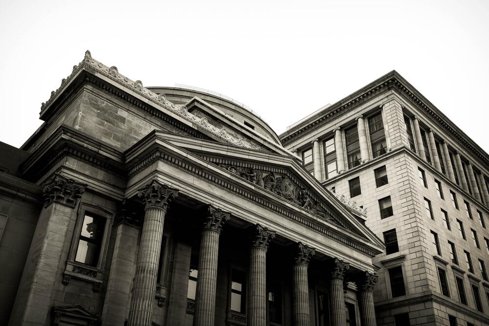 Entrance to an old bank