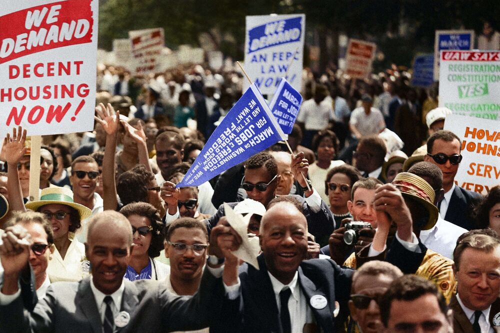 People conducting a peaceful protest