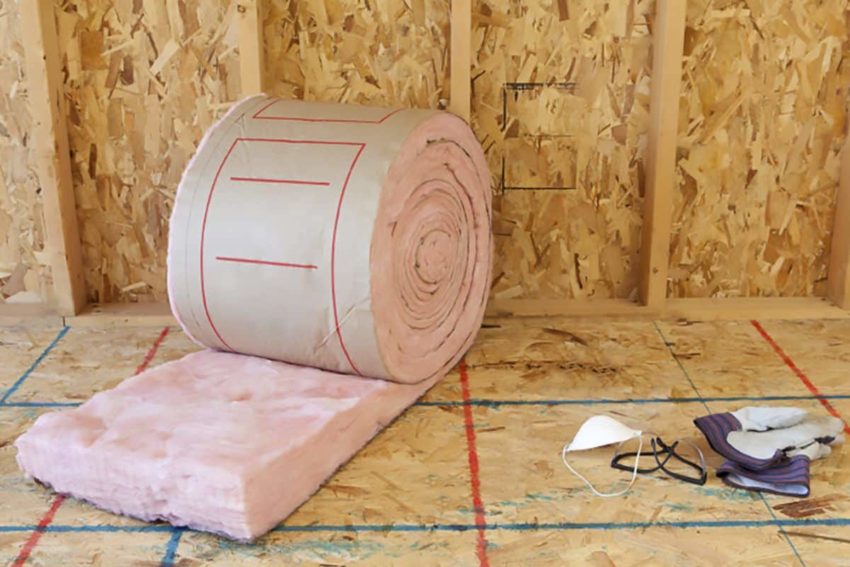 Insulation material on the floor