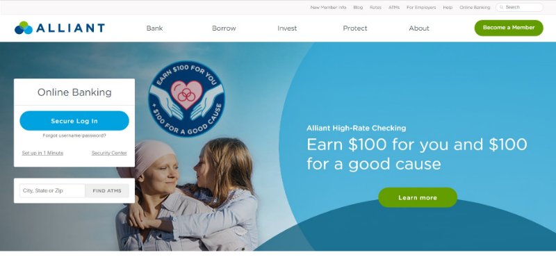 Alliant Credit Union Webpage