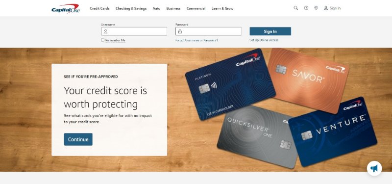 Capital One Website