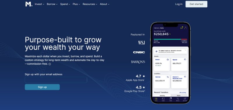 M1 Finance Landing Page