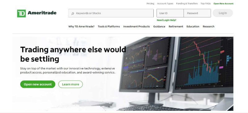 TD Ameritrade Landing Page