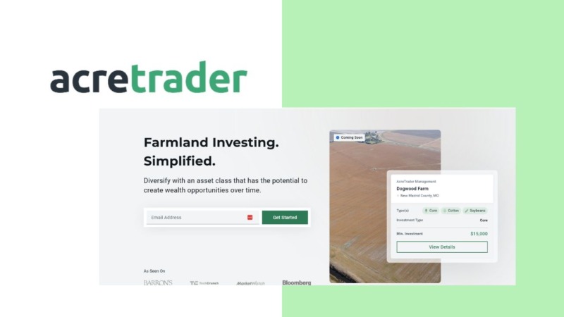 AcreTrader Logo and Website Landing Page