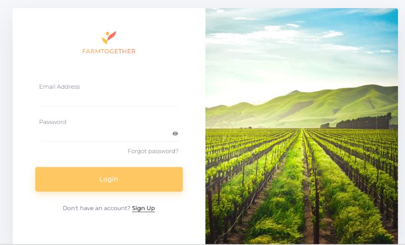 FarmTogether Log In page