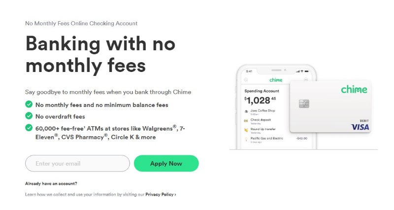 Chime No Monthly Fees Benefit