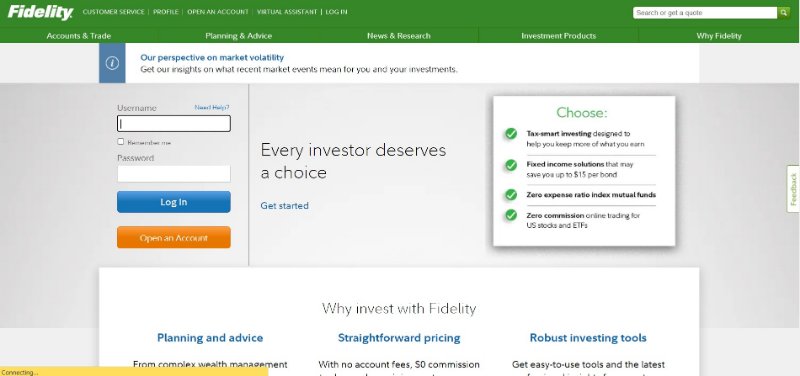 Fidelity Website