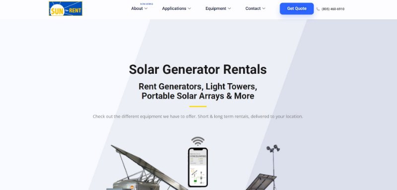 Sun for Rent Landing Page