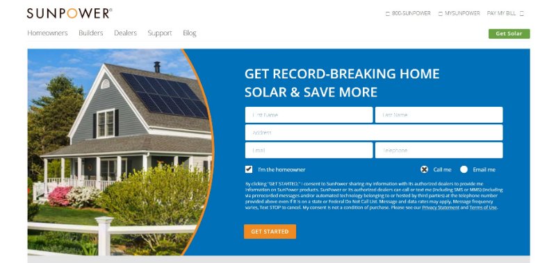 SunPower Landing Page