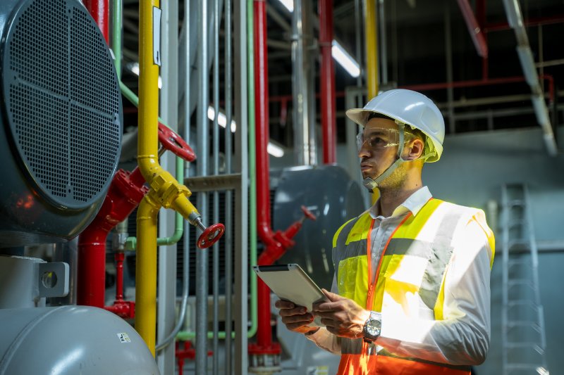 Air Quality Engineer Working in a Facility