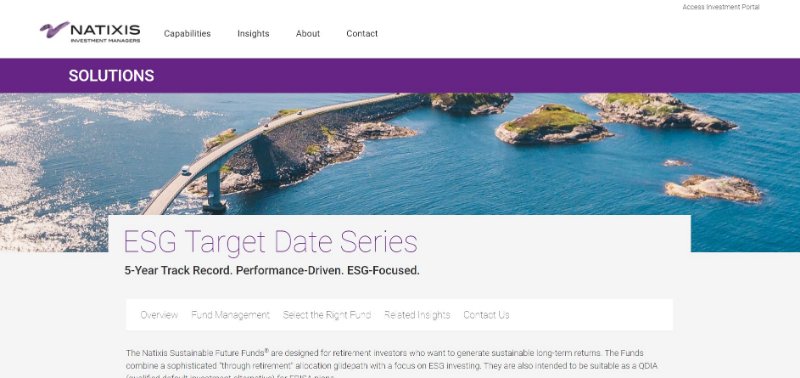 Natixis ESG Target Date Series Webpage