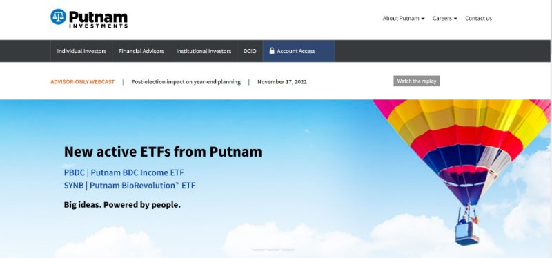 Putnam Investments Webpage Webpage