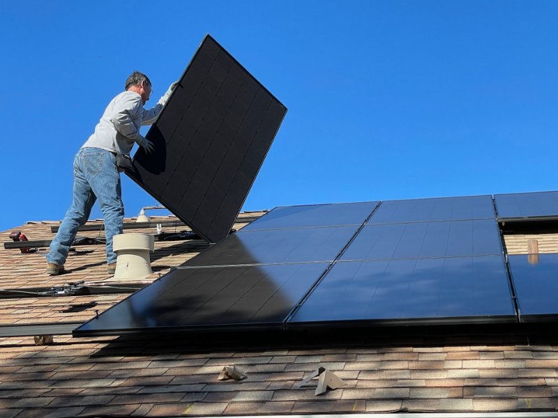 Solar Photovoltaic Installer Installing Solar Panels