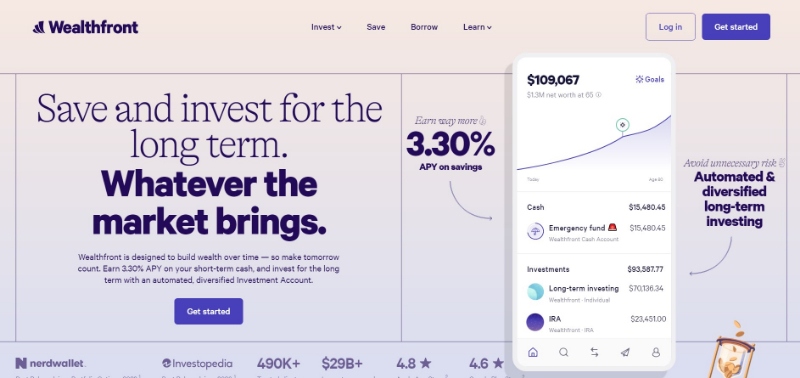 Wealthfront Homepage