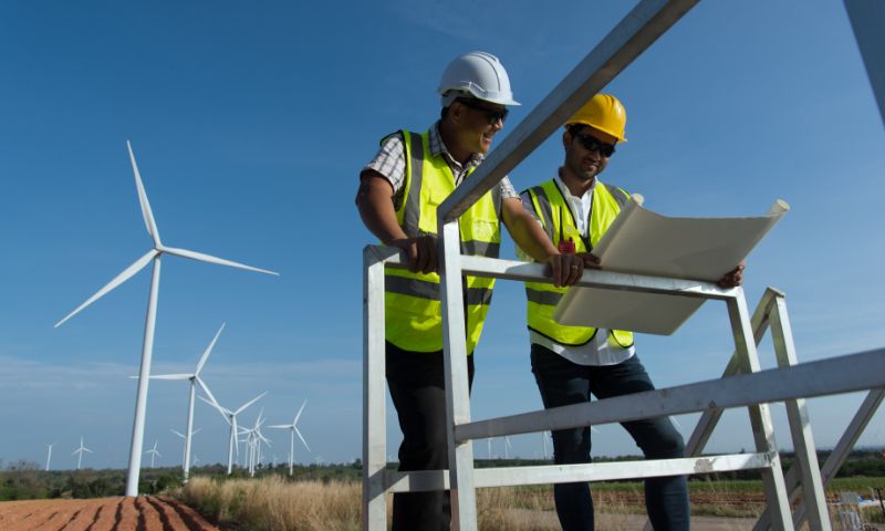 Service Technicians on Wind Turbine Farm