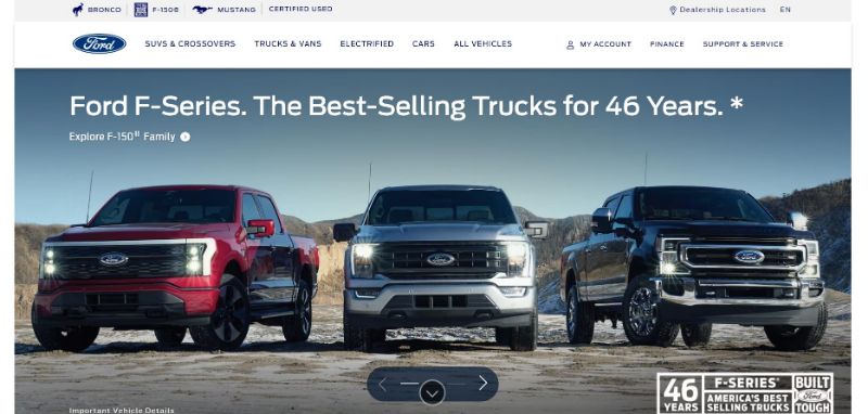 Ford Motor Co. Homepage