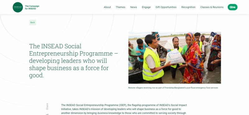 Social Entrepreneurship Program in INSEAD