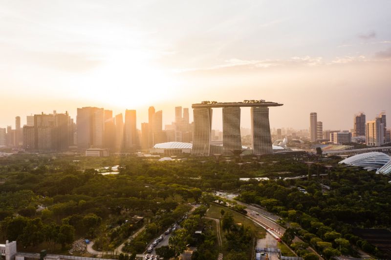 Singapore City Sunset Scenery