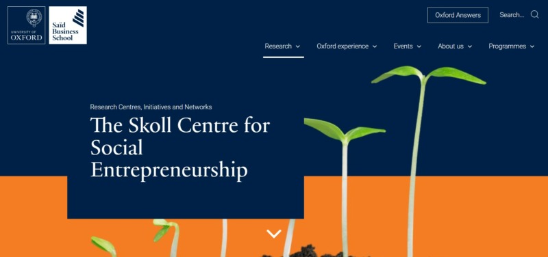 Skoll Centre for Social Entrepreneurship MBA Program